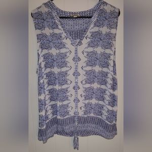 Lucky Brand 2X Boho Summer Top w Tie at Hem
